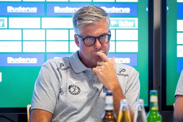 20.08.2026, xovx, Handball Opel Handball Bundesliga, HSG Wetzlar - Pressekonferenz zum Saisonauftakt 2026 2027 Trainer Runar Sigtryggsson (HSG Wetzlar) Wetzlar Buderus-Arena Hessen Deutschland (DE) *** August 20, 2026, xovx, Opel Handball Bundesliga, HSG Wetzlar Press Conference for the Start of the 2026–2027 Season, Coach Runar Sigtryggsson, HSG Wetzlar, Wetzlar, Buderus Arena, Hesse, Germany, DE