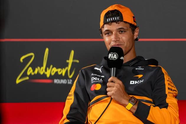 Lando Norris 1, McLaren Mastercard F1 Team, Pressekonferenz, Pre-Events, Grosser Preis von Netherlands, Motorsport, Herren, Formel 1, 20.08.2026 Zandvoort Niederlande Niederlande *** Lando Norris 1, McLaren Mastercard F1 Team, Press Conference, Pre-Event Activities, Dutch Grand Prix, Motorsports, Men, Formula 1, August 20, 2026, Zandvoort, Netherlands, Netherlands Copyright: xkolbert-press MartinxWdziecznyx