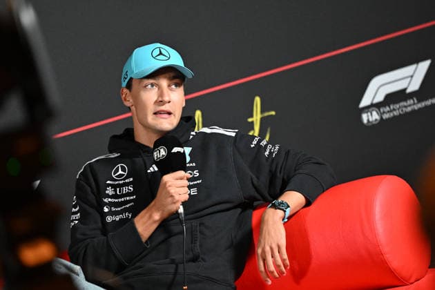 August 20, 2026, Zandvoort, North Holland, Netherlands: GEORGE RUSSELL (GBR) of Mercedes-AMG 63 at the FIA press conference, PK, Pressekonferenz in the media center on Media Day of the Formula 1 Dutch Grand Prix. Zandvoort Netherlands - ZUMAb177 20260820_aap_b177_032 Copyright: xTaidghxBarronx