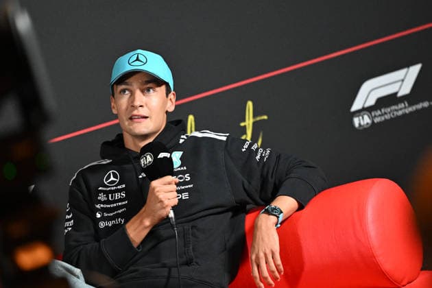 August 20, 2026, Zandvoort, North Holland, Netherlands: GEORGE RUSSELL (GBR) of Mercedes-AMG 63 at the FIA press conference, PK, Pressekonferenz in the media center on Media Day of the Formula 1 Dutch Grand Prix. Zandvoort Netherlands - ZUMAb177 20260820_aap_b177_033 Copyright: xTaidghxBarronx