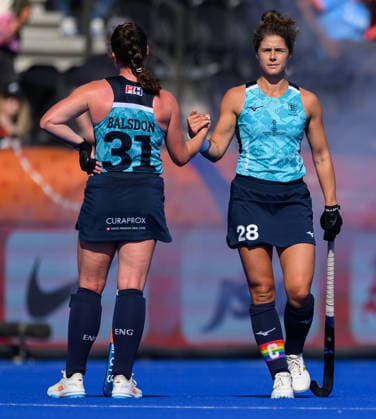 Hockey World Cup Day Six Grace Balsdon and Flora Pugh after a goalless draw against India means England fail to progress from Group D the 2026 FIH Hockey World Cup at Wagener Stadium, Amstelveen 20 08 2026 UK Newspapers OUT Copyright: xGraemexWilcocksonx FIL-23805-0013