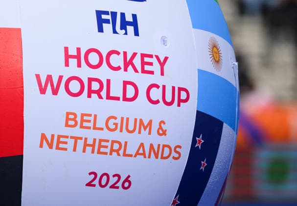Hockey World Cup Day Six Logo on giant ball of the 2026 FIH Hockey World Cup at Wagener Stadium, Amstelveen 20 08 2026 UK Newspapers OUT Copyright: xGraemexWilcocksonx FIL-23805-0015