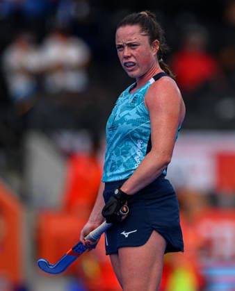 Hockey World Cup Day Six Grace Balsdon of England readies herself before a short corner during the match India in the 2026 FIH Hockey World Cup at Wagener Stadium, Amstelveen 20 08 2026 UK Newspapers OUT Copyright: xGraemexWilcocksonx FIL-23805-0021