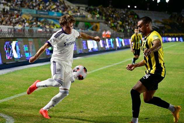 Kairat Almaty v RSC Anderlecht - UEFA Europa League ALMATY, KAZACHSTAN - AUGUST 20 : Cvetkovic Mihajlo forward of RSC Anderlecht during the UEFA Europa League 2026 27 play-off round first leg between Kairat Almaty and RSC Anderlecht on August 20, 2026 in Almaty, Kazachstan, 20 08 2026 Almaty Kazachstan  Copyright: xJanxDexMeuleneirx