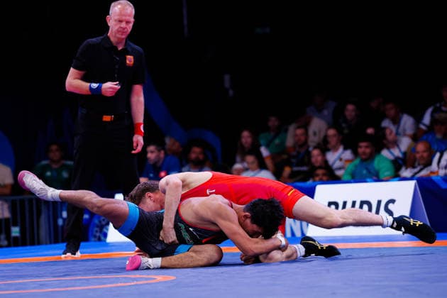 U20 World Championships 61kg FS - Moses Isaiah Mendoza Garza (MEX) df. Eliah Aaron Lucyga (GER) *** U20 World Championships, 61 kg Freestyle: Moses Isaiah Mendoza Garza (MEX) def. Eliah Aaron Lucyga (GER) Copyright: xKostadinxAndonovx