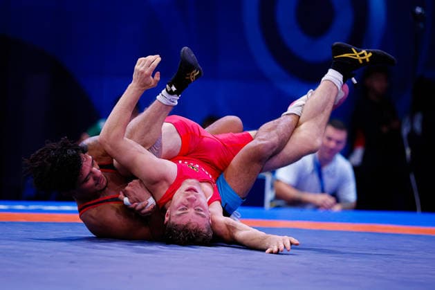 U20 World Championships 61kg FS - Moses Isaiah Mendoza Garza (MEX) df. Eliah Aaron Lucyga (GER) *** U20 World Championships, 61 kg Freestyle: Moses Isaiah Mendoza Garza (MEX) def. Eliah Aaron Lucyga (GER) Copyright: xKostadinxAndonovx