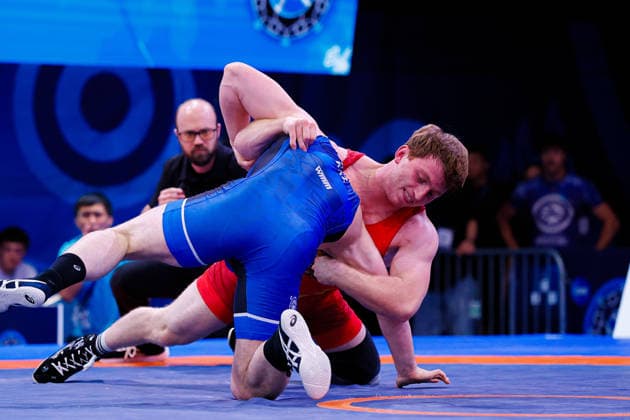 U20 World Championships 86kg FS - Askhab Khajiyev (KAZ) df. Razmik Yepremyan (ARM) *** U20 World Championships, 86 kg Freestyle: Askhab Khajiyev (KAZ) def. Razmik Yepremyan (ARM) Copyright: xKostadinxAndonovx