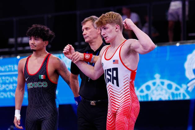 U20 World Championships 61kg FS - Aaron James Seidel (USA) df. Moses Isaiah Mendoza Garza (MEX) *** U20 World Championships, 61 kg Freestyle: Aaron James Seidel (USA) def. Moses Isaiah Mendoza Garza (MEX) Copyright: xKostadinxAndonovx