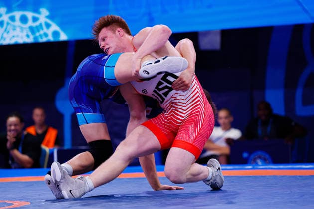 U20 World Championships 86kg FS - Aeoden James Sinclair (USA) df. Natsura Okazawa (JPN) *** U20 World Championships, 86kg Freestyle: Aeoden James Sinclair (USA) defeated Natsura Okazawa (JPN) Copyright: xKostadinxAndonovx