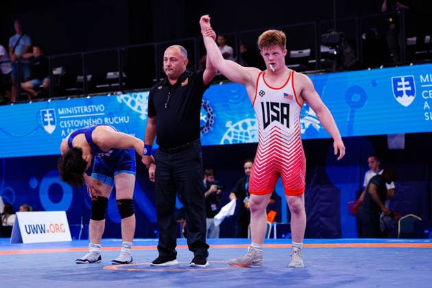 U20 World Championships 86kg FS - Aeoden James Sinclair (USA) df. Natsura Okazawa (JPN) *** U20 World Championships, 86 kg Freestyle: Aeoden James Sinclair (USA) def. Natsura Okazawa (JPN) Copyright: xKostadinxAndonovx