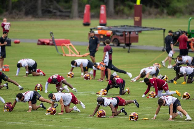 August 20, 2026, Ashburn, Virginia, USA: Washington Commanders players practice during training camp Thursday, Aug. 20, 2026, at BigBear.ai Performance Center in Ashburn, Va., as they prepare for SaturdayÃ¢â‚¬â ¢s preseason game against the Detroit Lions. Ashburn USA - ZUMAkh2_ 20260820_znp_kh2_029 Copyright: xAlixKhalighx