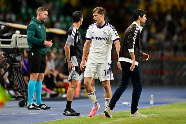 Kairat Almaty v RSC Anderlecht - UEFA Europa League ALMATY, KAZACHSTAN - AUGUST 20 : Sikan Danylo forward of RSC Anderlecht during the UEFA Europa League 2026 27 play-off round first leg between Kairat Almaty and RSC Anderlecht on August 20, 2026 in Almaty, Kazachstan, 20 08 2026 Almaty Kazachstan  Copyright: xJanxDexMeuleneirx
