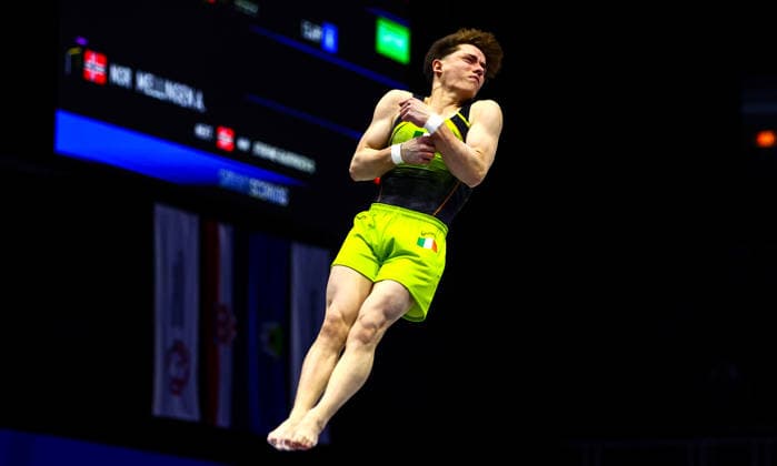 2026 Men s Artistic European Championships, Arena Zagreb, Zagreb, Croatia 20 8 2026 Men™s Vault Ireland™s Finlay Hazelton Finlay Hazelton 20 8 2026  Copyright: xNikolaxKrsticx 0NIK0611