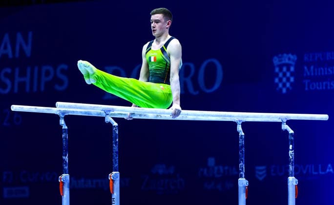 2026 Men s Artistic European Championships, Arena Zagreb, Zagreb, Croatia 20 8 2026 Men™s Beams Ireland™s Matthew Hickey Matthew Hickey 20 8 2026  Copyright: xx 0NIK0703