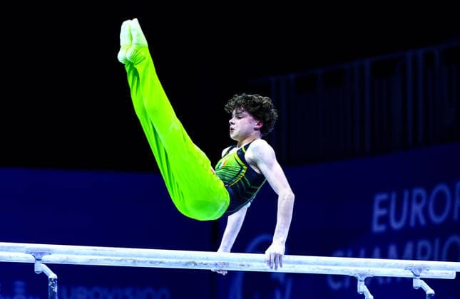 2026 Men s Artistic European Championships, Arena Zagreb, Zagreb, Croatia 20 8 2026 Men™s Beams Ireland™s Robert Ward Robert Ward 20 8 2026  Copyright: xx 0NIK0739