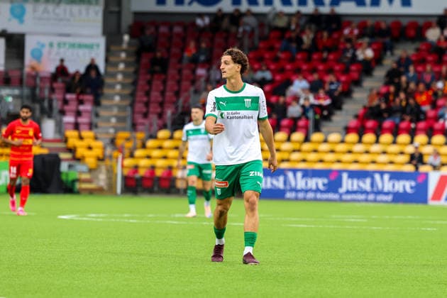 Fussball: Dänemark: UEFA Conference League Playoff Hinspiel 2026 2027 - 20.08.2026 - FC Nordsjaelland vs. FC St. Gallen 1879 - Right to Dream Park (Farum, Dänemark); Leon Frokaj (FC St. Gallen 1879, 20) Farum Right to Dream Park Region Hovedstaden Dänemark *** Soccer Denmark UEFA Conference League Playoff First Leg 2026 2027 August 20, 2026 FC Nordsjaelland vs. FC St. Gallen 1879 Right to Dream Park, Farum, Denmark Leon Frokaj, FC St. Gallen 1879, August 20, 2026, Farum, Right to Dream Park, Capital Region, Denmark Copyright: xAmiirxAmedjouax