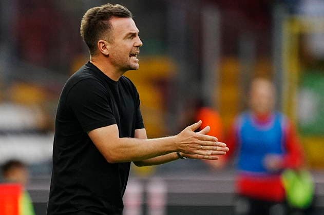 Denmark Conference League: FC Nordsjaelland - FC St. Gallen St. Gallen s coach Enrico Maaßen during the Conference League qualification match between FC Nordsjaelland and FC St. Gallen in Farum on Thursday, August 20, 2026. (Photo: Sebastian Elias Uth Scanpix 2026) , Farum Denmark *** Denmark Conference League FC Nordsjaelland FC St. Gallen FC St. Gallen coach Enrico Maaßen during the Conference League qualifying match between FC Nordsjaelland and FC St. Gallen in Farum on Thursday, August 20, 2026. Photo by Sebastian Elias Uth, Scanpix 2026, Farum, Denmark  Copyright: SebastianxEliasxUthx spdk20260820-190600-L