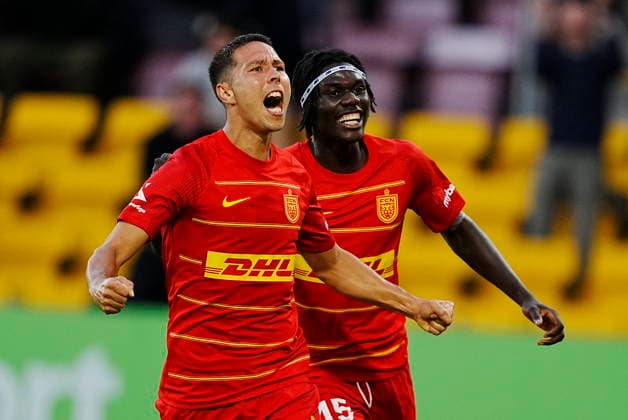 Denmark Conference League: FC Nordsjaelland - FC St. Gallen FC Nordsjaellands Nicklas Roejkjaer celebrates scoring a goal during the Conference League qualification match between FC Nordsjaelland and FC St. Gallen in Farum on Thursday, August 20, 2026. (Photo: Sebastian Elias Uth Scanpix 2026) , Farum Denmark *** Denmark Conference League FC Nordsjaelland FC St. Gallen FC Nordsjaelland s Nicklas Roejkjaer celebrates scoring a goal during the Conference League qualifying match between FC Nordsjaelland and FC St. Gallen in Farum on Thursday, August 20, 2026. Photo by Sebastian Elias Uth, Scanpix 2026, Farum, Denmark  Copyright: SebastianxEliasxUthx spdk20260820-191358-L