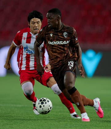 Crvena Zvezda v Viktoria Plzen, UEFA Europa League, play-offs, 1st leg Season 2026 2027 Belgrade, Serbia. 20th August, 2026. Viktoria s Cheick Souare during the UEFA Europa League play-offs, 1st leg football match between Crvena Zvezda (Red Star) and Viktoria Plzen at the Rajko Mitic Stadium on August 20, 2026 in Belgrade, Serbia. Belgrade Serbia Copyright: xPedjaxMilosavljevicx x