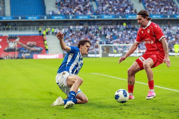20.08.2026 POZNAN, ENEA STADION PRZY BULGARSKIEJ PILKA NOZNA (FOOTBALL), KWALIFIKACJE UEFA EUROPA LEAGUE ( UEFA EUROPA LEAGUE PLAY-OFFS 1ST LEG ), SEZON 2026 2027 MECZ LECH POZNAN - FC THUN NZ. (L) PABLO RODRIGUEZ , (R) FOTO JAKUB PIASECKI CYFRASPORT NEWSPIX.PL --- newspix.pl POLAND OUT! 