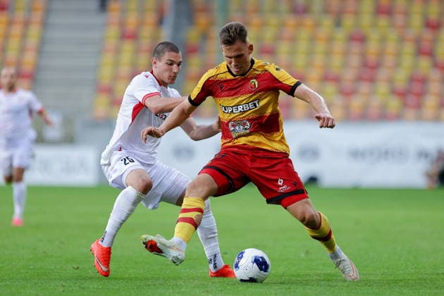 Bialystok 20.08.2026 MECZ FAZY PLAY-OFF CZWARTEJ RUNDY ELIMINACJI LIGA UEROPY SEZON 2026 27: JAGIELLONIA BIALYSTOK - IBERIA TIBILISI (GEO) - - - UEFA EUROPE LEAGUE 2026 2027 PLAY-OFF ROUND FIRST LEG MATCH BETWEEN JAGIELLONIA BIALYSTOK (POL) - IBERIA TIBILISI (GEO) NZ ALEKSANDRE AMISULASHVILI NIK PRELEC FOT. MACIEJ GILEWSKI 058sport.pl NEWSPIX.PL --- newspix.pl POLAND OUT! 