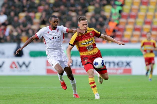 Bialystok 20.08.2026 MECZ FAZY PLAY-OFF CZWARTEJ RUNDY ELIMINACJI LIGA UEROPY SEZON 2026 27: JAGIELLONIA BIALYSTOK - IBERIA TIBILISI (GEO) - - - UEFA EUROPE LEAGUE 2026 2027 PLAY-OFF ROUND FIRST LEG MATCH BETWEEN JAGIELLONIA BIALYSTOK (POL) - IBERIA TIBILISI (GEO) NZ IBRAHIM ALHASSAN NIK PRELEC FOT. MACIEJ GILEWSKI 058sport.pl NEWSPIX.PL --- newspix.pl POLAND OUT! 