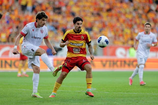 Bialystok 20.08.2026 MECZ FAZY PLAY-OFF CZWARTEJ RUNDY ELIMINACJI LIGA UEROPY SEZON 2026 27: JAGIELLONIA BIALYSTOK - IBERIA TIBILISI (GEO) - - - UEFA EUROPE LEAGUE 2026 2027 PLAY-OFF ROUND FIRST LEG MATCH BETWEEN JAGIELLONIA BIALYSTOK (POL) - IBERIA TIBILISI (GEO) NZ NIKOLOZ DADIANI SERGIO LOZANO FOT. MACIEJ GILEWSKI 058sport.pl NEWSPIX.PL --- newspix.pl POLAND OUT! 