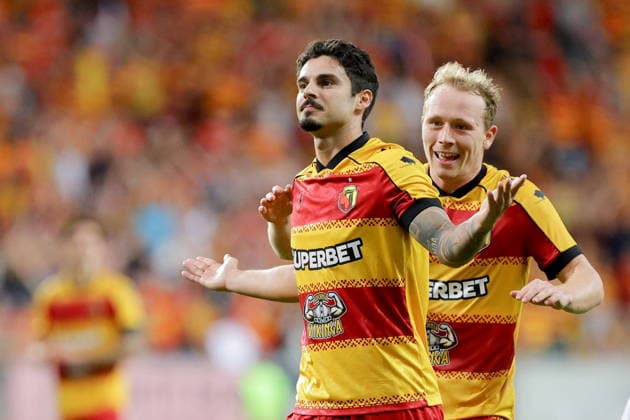 Bialystok 20.08.2026 MECZ FAZY PLAY-OFF CZWARTEJ RUNDY ELIMINACJI LIGA UEROPY SEZON 2026 27: JAGIELLONIA BIALYSTOK - IBERIA TIBILISI (GEO) - - - UEFA EUROPE LEAGUE 2026 2027 PLAY-OFF ROUND FIRST LEG MATCH BETWEEN JAGIELLONIA BIALYSTOK (POL) - IBERIA TIBILISI (GEO) NZ SERGIO LOZANO ANDERS KLYNGE GOL GOAL RADOSC CELEBRATE HAPPINESS FOT. MACIEJ GILEWSKI 058sport.pl NEWSPIX.PL --- newspix.pl POLAND OUT! 
