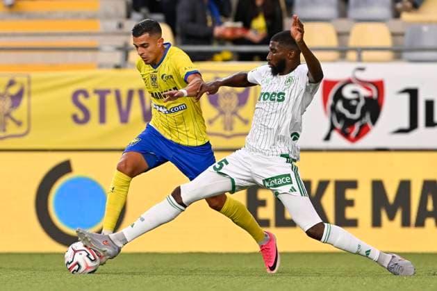 Sint-Truidense VV v Omonia Nicosia AC - UEFA Europa League SINT-TRUIDEN, BELGIUM - AUGUST 20 : Sebaoui Ilias forward of Sint-Truidense VV and Coulibaly Senou defender of Omonia Nicosia AC during the UEFA Europa League 2026 27 play-off round first leg between Sint-Truidense VV and Omonia Nicosia AC on August 20, 2026 in Sint-Truiden, Belgium, 20 08 2026 Sint-Truiden Belgium  Copyright: xDhax