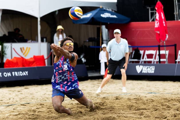 August 20, 2026, Montreal, Quebec, Canada: ELOUAN CHOUIKH-BARBEZ and JOADEL GARDOQUE from France in match against Andre Loyola Stein and Renato Andrew Lima de Carvalho from Brazil at Beach Pro Tour at Parc Jean-Drapeau in Montreal, Quebec, Canada on 2026-08-20 VOLLEYBALL: Beach Pro Tour Montreal 2026  - ZUMAl189 20260820_zsp_l189_088 Copyright: xYannickxLegarex