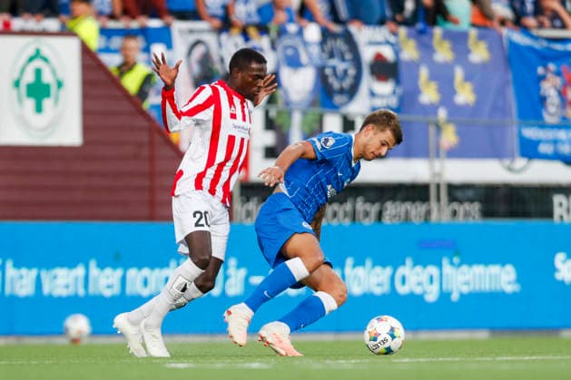 Conference Leauge menn, play-off 2026: Tromso - Brighton Tromso 20260820. Tromsos Ieltsin Camoes under playoff-kampen i Conference League-kvalifiseringen i fotball mellom Tromso og Brighton pa Romssa Arena. Foto: Rune Stoltz Bertinussen NTB Tromso Norge EDITORIAL USE ONLY. RESTRICTED USE FOR BETTING COMPANIES Ref:_SPOfZ5rJCpHVTQ.jpg *** Conference League Men, 2026 Playoffs: Tromsø vs. Brighton, August 20, 2026. Tromsø’s Ieltsin and Camoes during the playoff match in the Conference League soccer qualifiers between Tromsø and Brighton at Romssa Arena. Photo: Rune Stoltz Bertinussen, NTB, Tromsø, Norway. EDITORFOR MEDIA USE ONLY; RESTRICTED USE FOR BETTING COMPANIES  Copyright: xRunexStoltzxBertinussenx xNTBx
