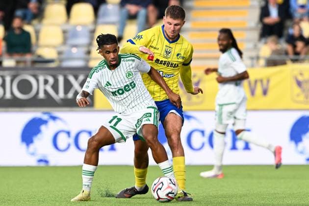 Omonoia s Ewandro Costa and STVV s Ryan Merlen pictured in action during a soccer game between Belgian Sint-Truidense V.V. and Cypriot AC Omonoia Nicosia, Thursday 20 August 2026 in Sint-Truiden, the first leg of the play-off round for the UEFA Europa League league phase. JILLxDELSAUX  x183849155x