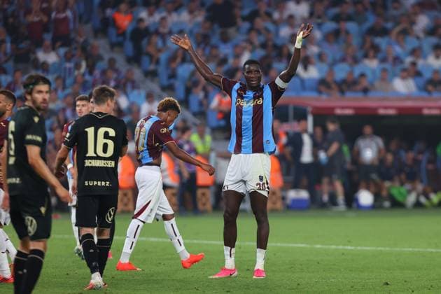 Trabzonspor v Ferencvaros - UEFA Europa League TRABZON, TURKIYE - AUGUST 20: Paul Onuachu of Trabzonspor reacts during the first leg of the UEFA Europa League play-off round between Trabzonspor and Ferencvaros at Papara Park in Trabzon, Turkiye on August 20, 2026. Hasan Tascan Anadolu Trabzon Turkey. Editorial use only. Please get in touch for any other usage.  Copyright: x2026xAnadoluxHasanxTascanx