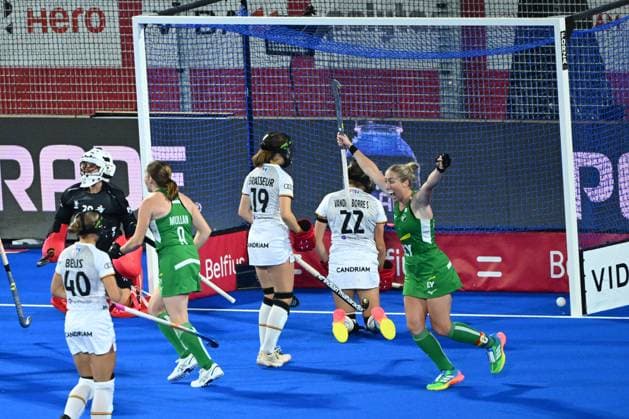 Belgium v Ireland - FIH Hockey World Cup 2026 WAVRE, BELGIUM - AUGUST 20 : Players of Ireland scores a goal during the FIH Hockey World Cup 2026 M24 first phase group pool C match between Belgium and Ireland on August 20, 2026 in Wavre, Belgium, 20 08 2026 Wavre Belgium  Copyright: xVincentxKalutx