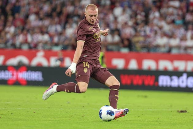 20.08.2026, Zabrze Liga Konferencji UEFA sezon 2026 27 runda IV kwalifikacji, Gornik Zabrze - AS Monaco - UEFA Conference League football Match season 2026 27 round IV qualification Gornik Zabrze - AS Monaco Nz. Mika Biereth Fot. Michal Chwieduk Arena Akcji NEWSPIX.PL --- newspix.pl POLAND OUT! 