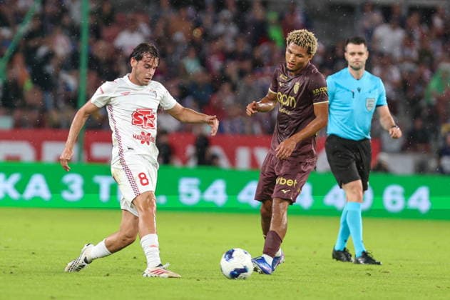 20.08.2026, Zabrze Liga Konferencji UEFA sezon 2026 27 runda IV kwalifikacji, Gornik Zabrze - AS Monaco - UEFA Conference League football Match season 2026 27 round IV qualification Gornik Zabrze - AS Monaco Nz. Paulo Bernardo Paris Brunner Fot. Michal Chwieduk Arena Akcji NEWSPIX.PL --- newspix.pl POLAND OUT! 