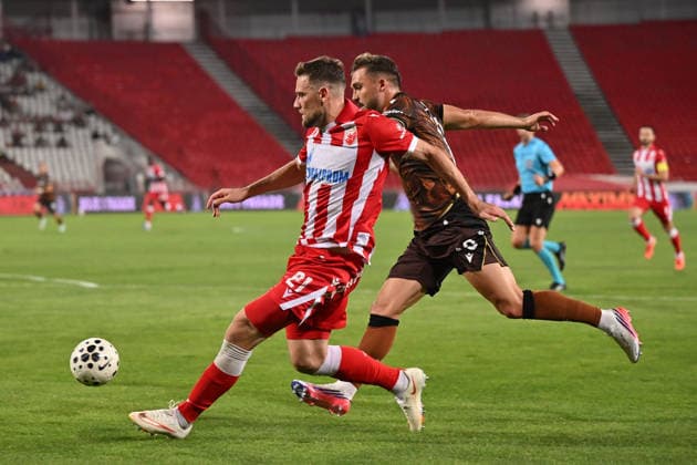CRVENA ZVEZDA vs VIKTORIA PLZEN TIMI MAX ELSNIK Timi Maks Elsnik football Crvena zvezda vs Viktoria Plzen UEFA Europa league qualifications match at Rajko Mitic stadium , Belgrade 20.08.2026 Foto: FOOTBALL, UEFA EUROPA LEAGUE QUALIFICATIONS, CRVENA ZVEZDA, RED STAR, VIKTORIA PLZEN Belgrade Rajko Mitic stadium Serbia Copyright: xMarkoxMetlas xMNxPressx