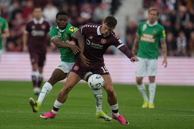 Josh McPake of Heart of Midlothian Heart of Midlothian v Rapid Vienna, UEFA Conference League, Play-Off Round, First Leg, Football, Tynecastle Park, Edinburgh, Scotland, UK - 20 Aug 2026Edinburgh Tynecastle Park United Kingdom  Copyright: xPetexSummers Shutterstockx 17108692dc
