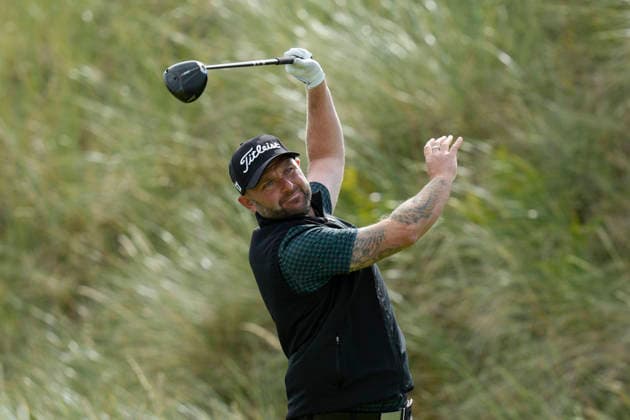 BALMEDIE, SCOTLAND - AUG 20: Andy Sullivan (ENG) plays from the eleventh tee during Round 1 at the 2026 Nexo Championship at the Trump International Golf Links, Balmedie on August 20, 2026 in Aberdeenshire, Scotland The 2026 Nexo Championship
