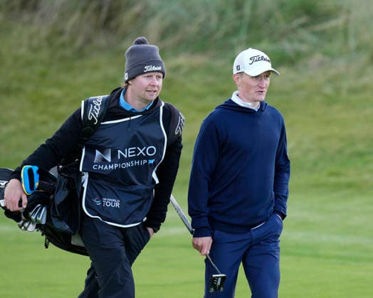 BALMEDIE, SCOTLAND - AUG 20: Marcus Kinhult (SWE) walks up the ninth fairway during Round 1 at the 2026 Nexo Championship at the Trump International Golf Links, Balmedie on August 20, 2026 in Aberdeenshire, Scotland The 2026 Nexo Championship
