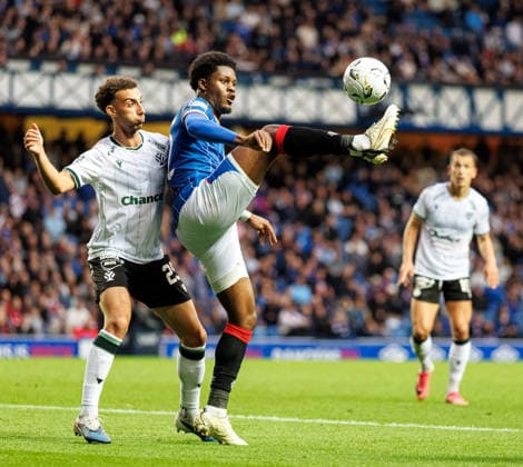 20.08.2026 Rangers v Jablonec: Tochi Chukwuani of Rangers and Sebastian Nebyla of FK Jablonec  Copyright: xWilliexVassx NINTCHDBPICT001102345738