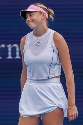 August 20, 2026, Mason, Ohio, U.S: Amanda Anisimova (USA) reacts to a shot during ThursdayÃ¢â‚¬â ¢s quarterfinals at the Cincinnati Open at the Lindner Family Tennis Center , Mason, Oh. Tennis 2026 - Cincinnati Open WTA, Tennis Damen  - ZUMAs304 20260820_zaf_s304_018 Copyright: xScottxStuartx