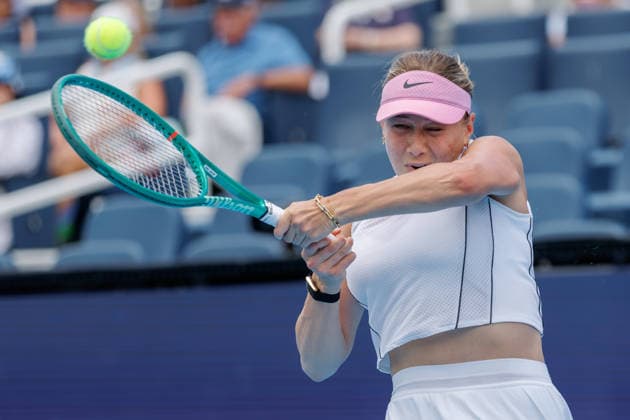 August 20, 2026, Mason, Ohio, U.S: Amanda Anisimova (USA) hits a two-handed backhand during ThursdayÃ¢â‚¬â ¢s quarterfinals at the Cincinnati Open at the Lindner Family Tennis Center , Mason, Oh. Tennis 2026 - Cincinnati Open WTA, Tennis Damen  - ZUMAs304 20260820_zaf_s304_036 Copyright: xScottxStuartx