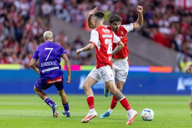August 20, 2026, Braga, Braga, Portugal: Braga, August 20 - Adrian Bajrami of SC Braga is seen on action during the SC Braga x FK Austria Wien match for the UEFA Conference League 2026 27 Playoff First Leg on August 20, 2026 in Braga, Portugal SC Braga X FK Austria Wien - UEFA Conference League 2026 27 - Playoff First Leg  - ZUMAl192 20260820_zsp_l192_021 Copyright: xMiguelxLemosx