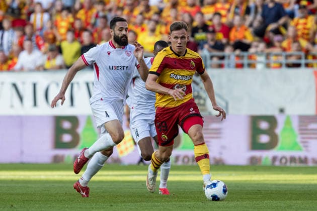 Nik Prelec, Vahid Selimovic seen during the during UEFA Europa League 26 27 4th qualifying round 1st leg match between teams of Jagiellonia Bialystok and Iberia 1999 (Jan Borys Ball Raw Images) Bialystok Chorten Arena Poland Copyright: xJanxBorysx janborys_jagiellonia_iberia_2627-46