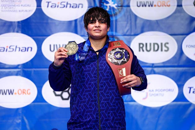 U20 World Championships Podium 76kg WW - Gold: Kajal Kajal (IND) *** U20 World Championships Podium, 76 kg WW Gold: Kajal Kajal (IND) Copyright: xJakexKirkmanx