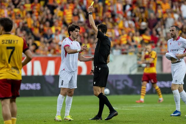 Nikoloz Dadiani, Ricardo de Burgos Bengoetxea seen during the during UEFA Europa League 26 27 4th qualifying round 1st leg match between teams of Jagiellonia Bialystok and Iberia 1999 (Jan Borys Ball Raw Images) Bialystok Chorten Arena Poland Copyright: xJanxBorysx janborys_jagiellonia_iberia_2627-96