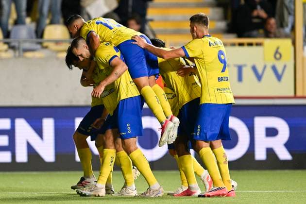 Sint-Truidense VV v Omonia Nicosia AC - UEFA Europa League SINT-TRUIDEN, BELGIUM - AUGUST 20 : Taniguchi Shogo defender of Sint-Truidense VV celebrates scoring a goal during the UEFA Europa League 2026 27 play-off round first leg between Sint-Truidense VV and Omonia Nicosia AC on August 20, 2026 in Sint-Truiden, Belgium, 20 08 2026 Sint-Truiden Belgium  Copyright: xDhax