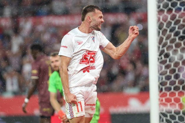 20.08.2026, Zabrze Liga Konferencji UEFA sezon 2026 27 runda IV kwalifikacji, Gornik Zabrze - AS Monaco - UEFA Conference League football Match season 2026 27 round IV qualification Gornik Zabrze - AS Monaco Nz. Erik Prekop Fot. Michal Chwieduk Arena Akcji NEWSPIX.PL --- newspix.pl POLAND OUT! 