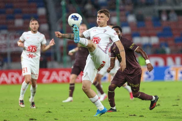 20.08.2026, Zabrze Liga Konferencji UEFA sezon 2026 27 runda IV kwalifikacji, Gornik Zabrze - AS Monaco - UEFA Conference League football Match season 2026 27 round IV qualification Gornik Zabrze - AS Monaco Nz. Bruno Durdov Fot. Michal Chwieduk Arena Akcji NEWSPIX.PL --- newspix.pl POLAND OUT! 